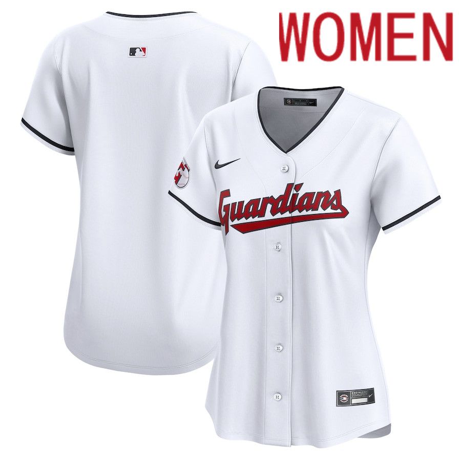 Women Cleveland Guardians Nike White Home Limited MLB Jersey->women mlb jersey->Women Jersey